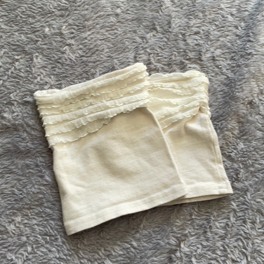 Cream boot sock toppers